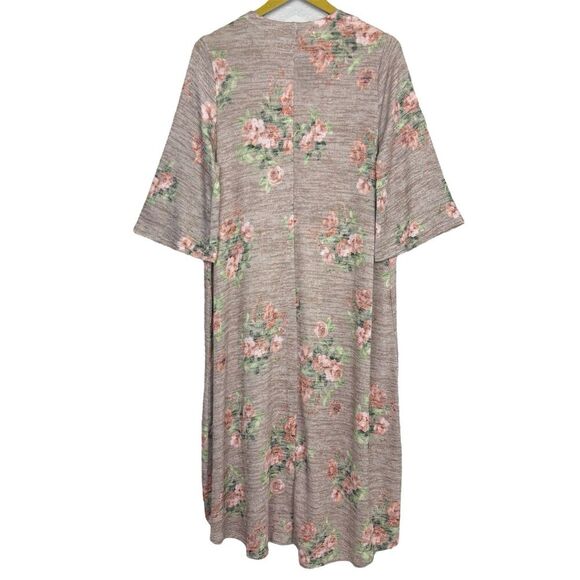 Torrid Floral Kimono Duster Open Cardigan Size M/L 00 Hi Low Coverup Boho Hippie - Picture 5 of 11